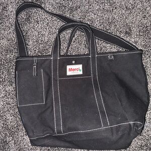 EREWHON Merci Black Candide Plain Shopping Bag